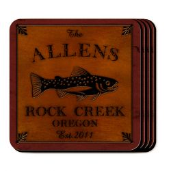 Trout Coaster Set - Personalized
