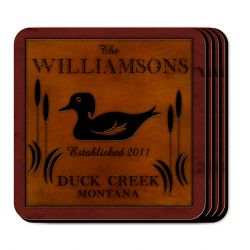 Wood Duck Coaster Set - Personalized