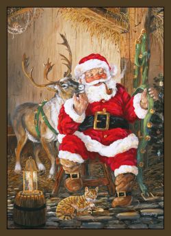 Santa and Reindeer Area Rug