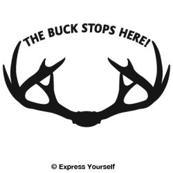 The Buck Stops Here Rack  Decal