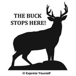 The Buck Stops Here Deer Decal