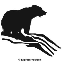 Grizzly in River Decal