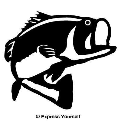 New Fishing Sticker 5 x 5 inch White Leaping Largemouth Bass 