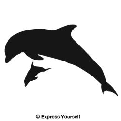 Cow and Calf Leap Dolphin Decal