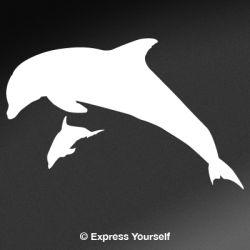 Cow and Calf Leap Dolphin Decal