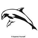 Mother and Calf Breaching Dolphin Wall Decal