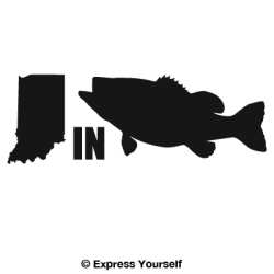 IN Large Mouth Bass State Fish Decal