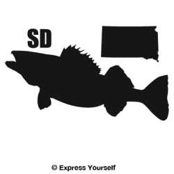 SD Walleye State Fish Decal