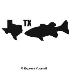 TX Guadelupe Bass State Fish Decal