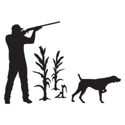 Pointer and Hunter in Corn Decal