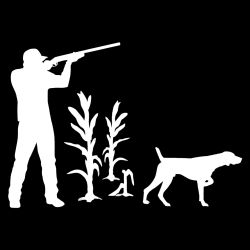 Pointer and Hunter in Corn Decal