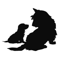 Scottish Terrier Mother and Pup Decal