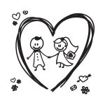 Bride Groom Heart Decal