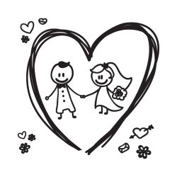 Bride Groom Heart Decal