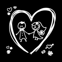 Bride Groom Heart Decal