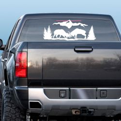 Alpine Elk Battle Mural Decal