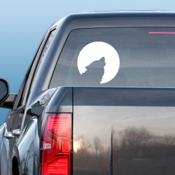 Howling at the Moon Wolf Decal