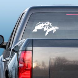 Manatee with Baby Decal