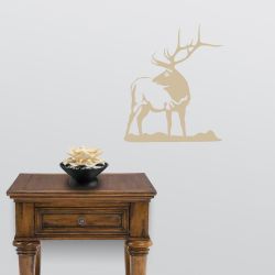 Looking Back Bull Elk Wall Decal