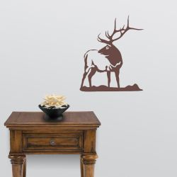 Looking Back Bull Elk Wall Decal