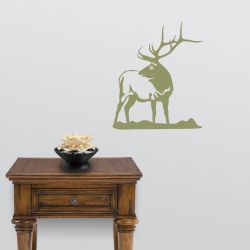 Looking Back Bull Elk Wall Decal