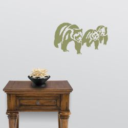 Mother Grizzly and Cubs Wall Decal