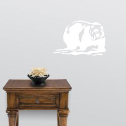 Grizzly in the Stream Wall Decal