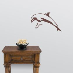 Mother and Calf Breaching Dolphin Wall Decal