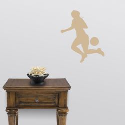 Soccer Girl Rear Kick Wall Decal