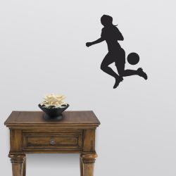 Soccer Girl Rear Kick Wall Decal