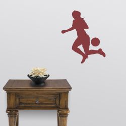 Soccer Girl Rear Kick Wall Decal