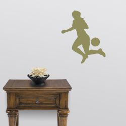 Soccer Girl Rear Kick Wall Decal