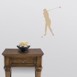 Lady Golfer Wall Decal