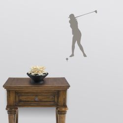 Lady Golfer Wall Decal