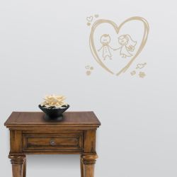 Bride Groom Heart Wall Decal