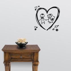 Bride Groom Heart Wall Decal