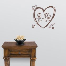 Bride Groom Heart Wall Decal