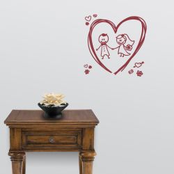 Bride Groom Heart Wall Decal