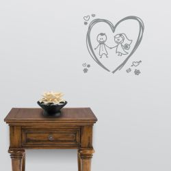 Bride Groom Heart Wall Decal