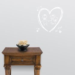 Bride Groom Heart Wall Decal