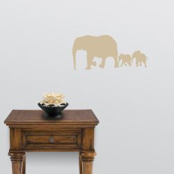 Elephant Mother and Children Wall Decal