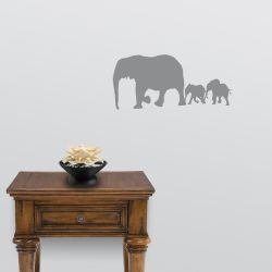 Elephant Mother and Children Wall Decal