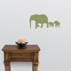 Elephant Mother and Children Wall Decal