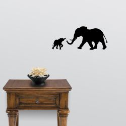 Elephant Mother and Child Wall Decal