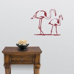 Flamingo Mother and Child Wall Decal