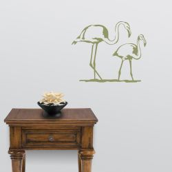 Flamingo Mother and Child Wall Decal