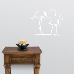 Flamingo Mother and Child Wall Decal