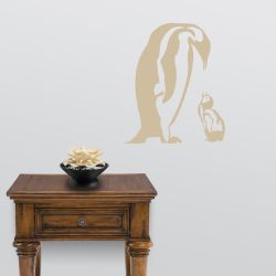 Penguin Mother and Child Detailed Wall Decal