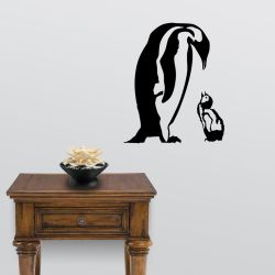 Penguin Mother and Child Detailed Wall Decal