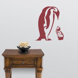 Penguin Mother and Child Detailed Wall Decal